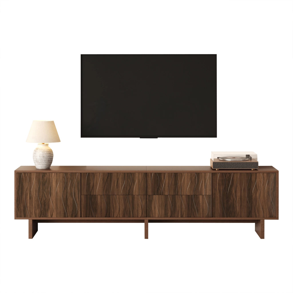 Mobile TV con Cassetti e Ante ¨C Xylo ¨C Noce, 180x40x56 cm, fino a 75 Pollici