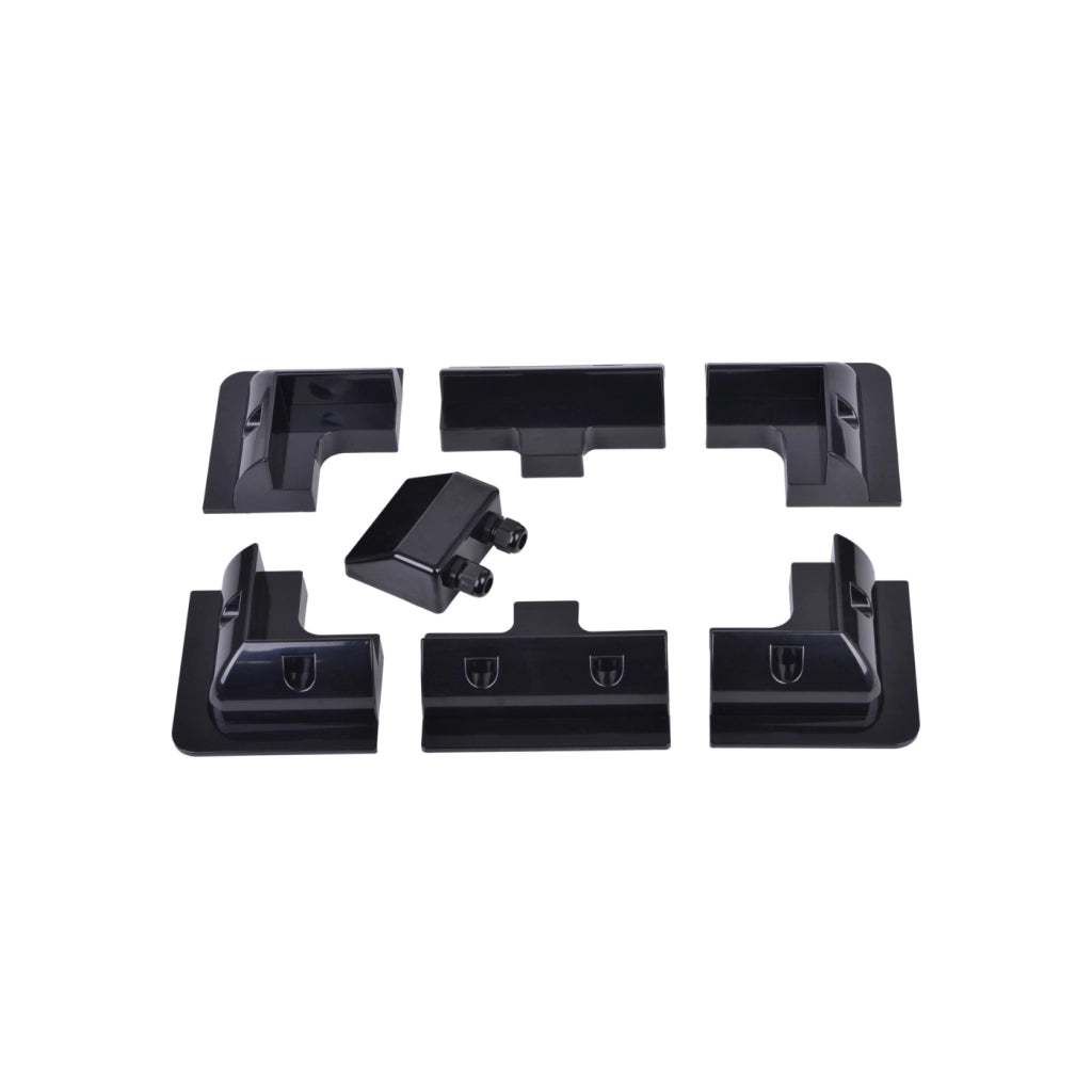 Alcapower Kit 7pz Supporti Angolari Neri ABS per Pannelli Solari Camper e Barca - Fissaggio Sicuro e Passacavo IP68