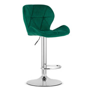 Sgabello VALORA WEST - velluto verde / cromo basel - Design girevole