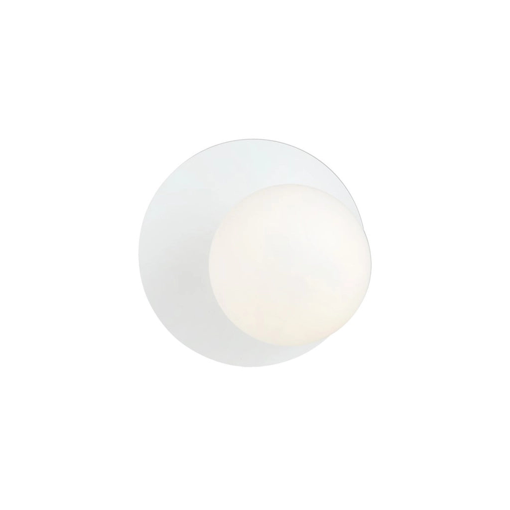 Lampada a parete Oslo in acciaio bianco con diffusore opalino