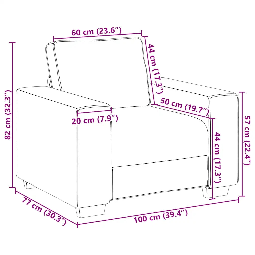 Divano Sedia Blu 100x77x82 cm Velluto 4105256