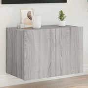 Mobile TV a Parete con Luci LED-Mobile TV a Muro Grigio Sonoma 60x35x41 cm