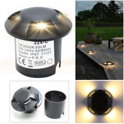 Mini faretto incasso calpestabile radente 4 finestre IP67 LED 1W basso consumo segnapassi nero luce giardino viale 230V 3000K