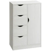 Mobile Bagno con 4 Cassetti, Armadietto a 2 Livelli e Maniglie Ritagliate, in Legno, 54x29x83 cm, Bianco
