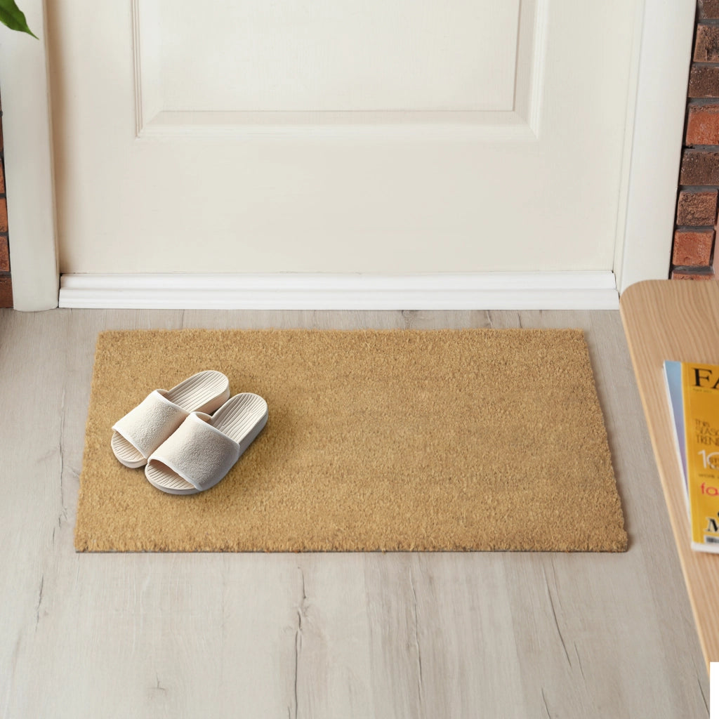 Zerbino Ingresso In Cocco Tappeto Antiscivolo Antibatterico 40 x 60 Cm AsciugaPassi Facile Da Pulire Resistente Rettangolare Tappetino Colore Naturale Neutro 