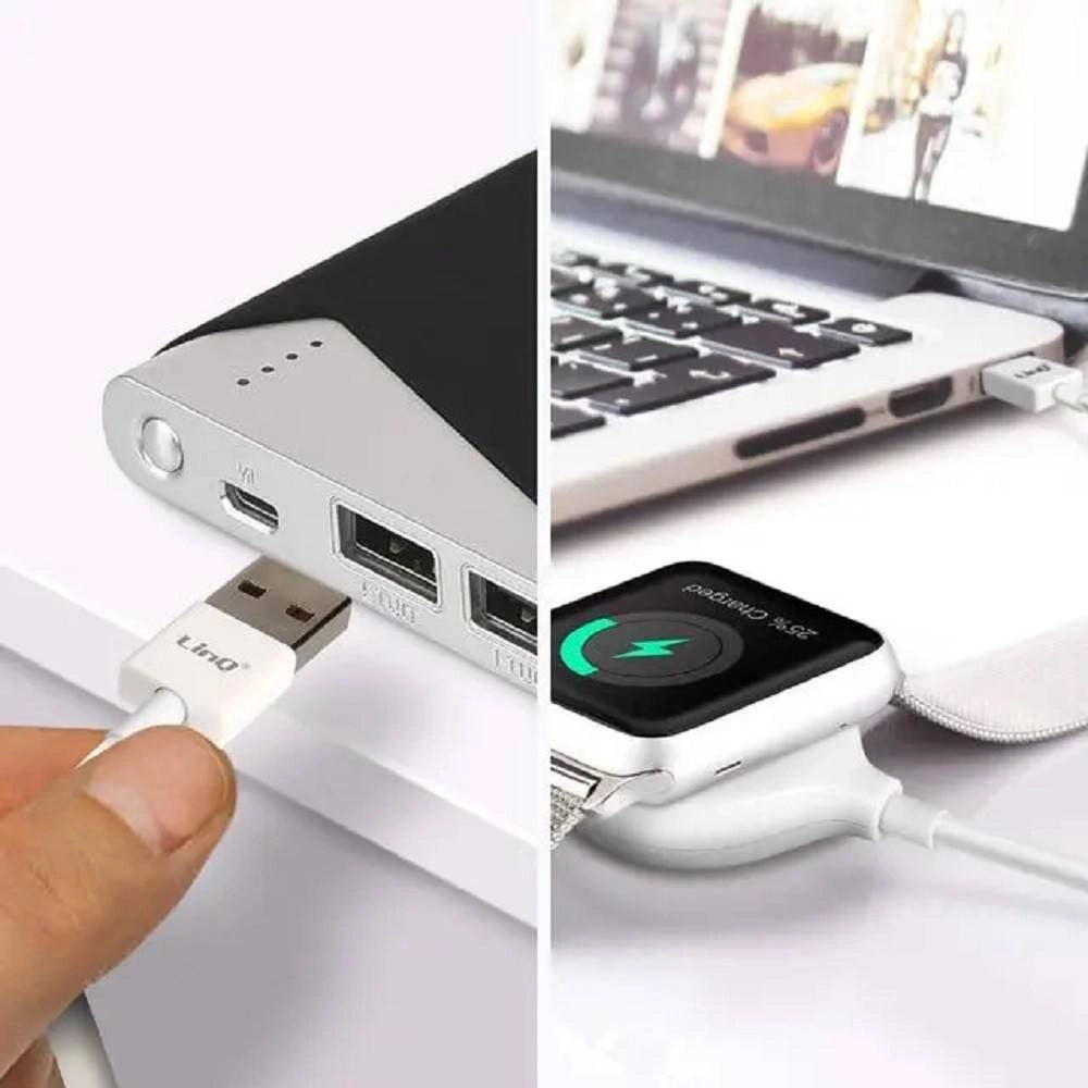 Trade Shop - Caricabatterie Wireless Magnetico Per Watch Potenza 3w Cavo Usb 1 Metro Ip7766 -