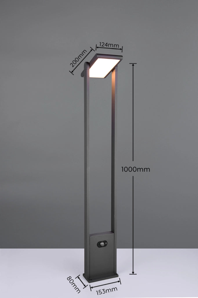 Paletto solare LED MALAWI Trio antracite 101 cm IP65