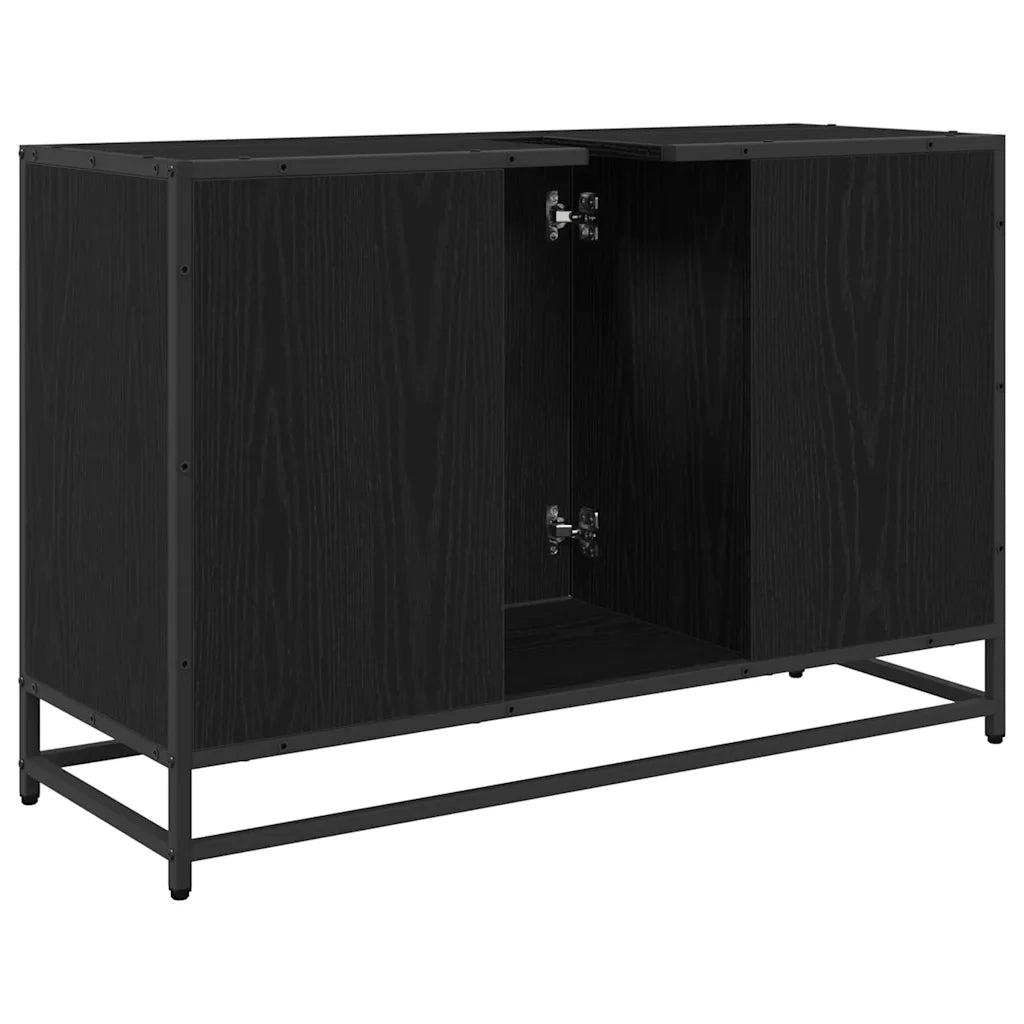 Mobile da Bagno Rovere Nero 90 x 33 x 60 cm Legno multistrato