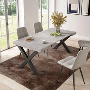 Consolle allungabile, 58 fino 180x90x73cm, Per 8 persone, Gambe in legno, grigio cemento RF2761