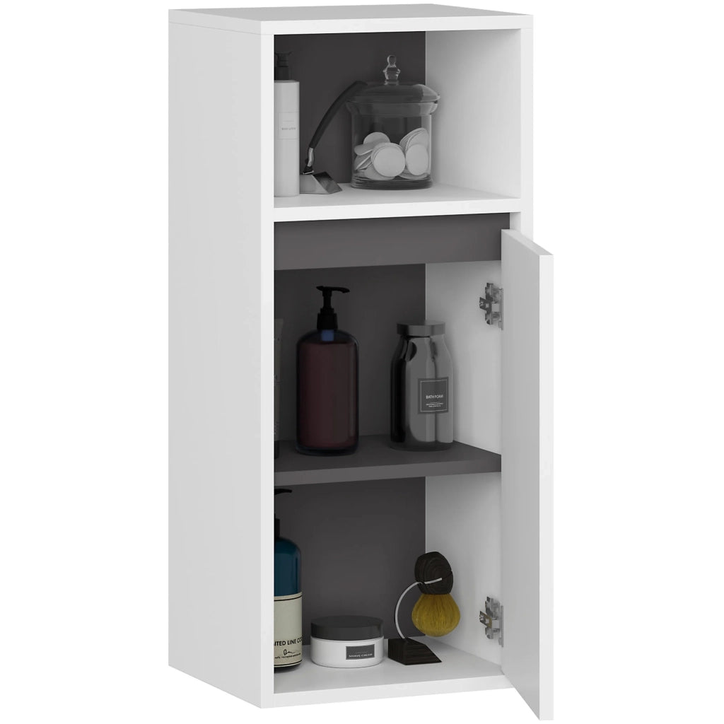 Mobile bagno sospeso VAMI Bianco, Grigio Grafite 35 cm 1 anta 35x30x80 cm