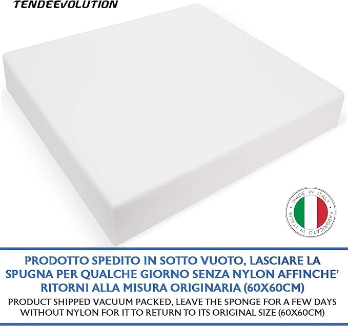 Gommapiuma per Divano | Cuscino Imbottitura Poliuretano Espanso Spugna | Densità 25 | 60x60cm - Spessore 12cm