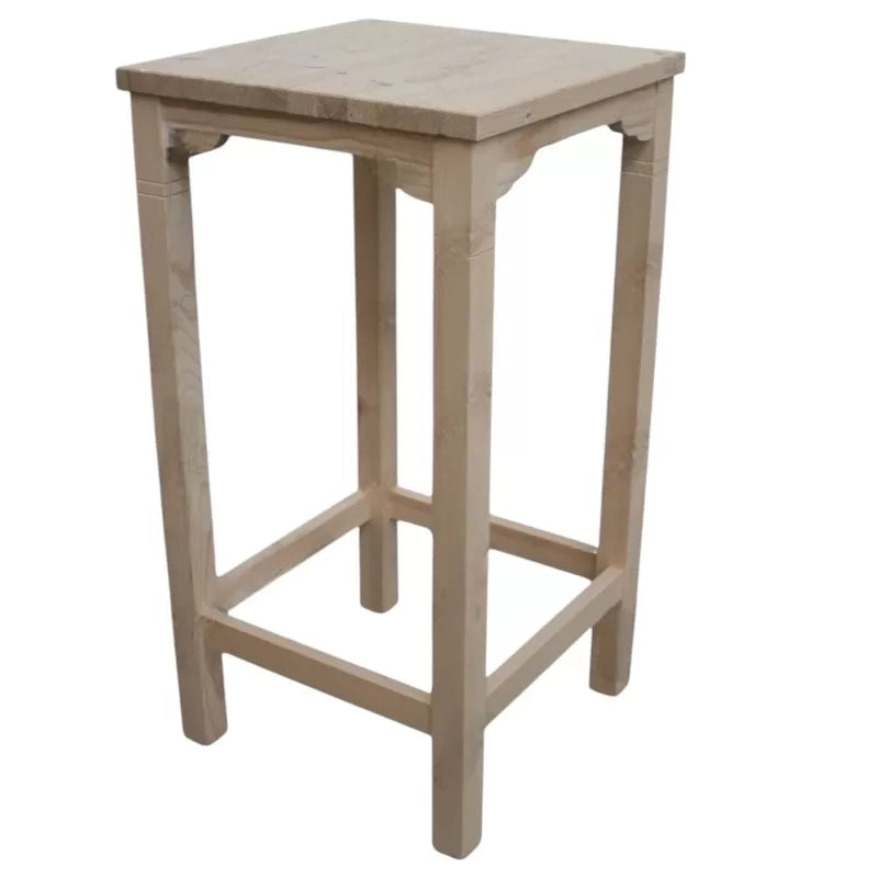 Tavolino bar alto quadrato legno abete grezzo 55x55x105 (6090) - Mobili 2G