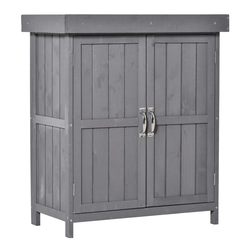 Baule da giardino in legno 121 L con ruote; naturale; 100 x 50 x 43 cm