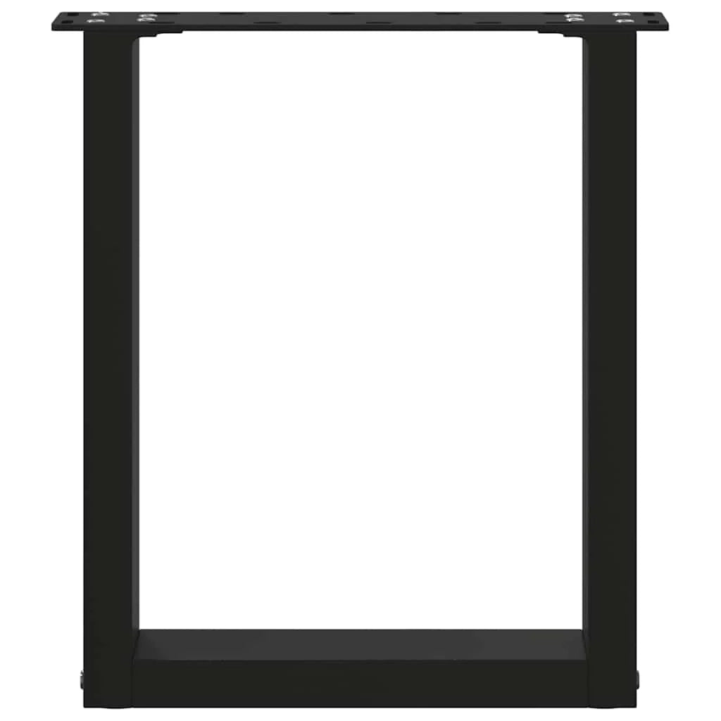 Set di 2 gambe per tavolino da caffè a forma di U 38 x 43 cm con piedini regolabili design moderno acciaio nero 02_0057392