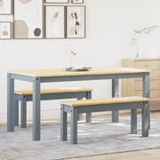 vidaXL Set da Pranzo 3 pz Panama Grigio in Legno Massello di Pino