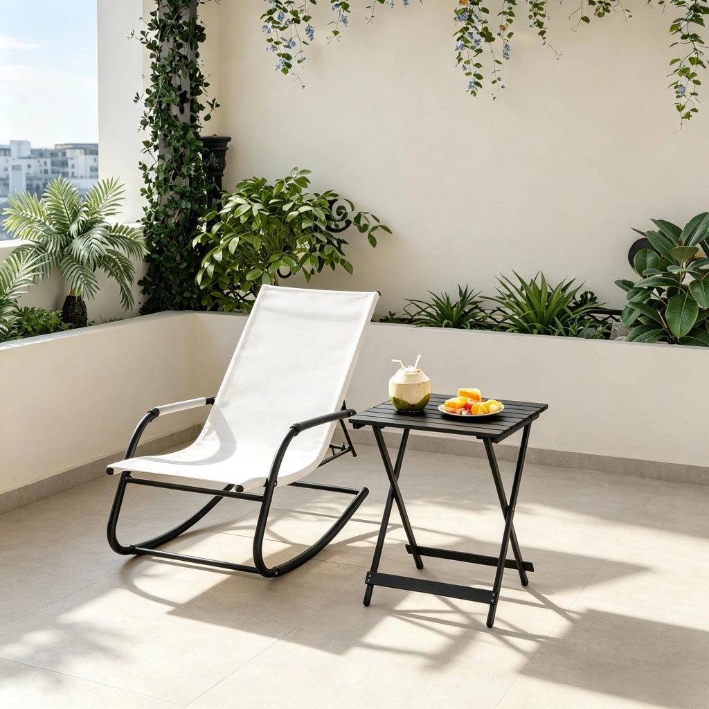 TAVOLO Pieghevole 50,5x46,5x60 cm Alluminio Nero per campeggio