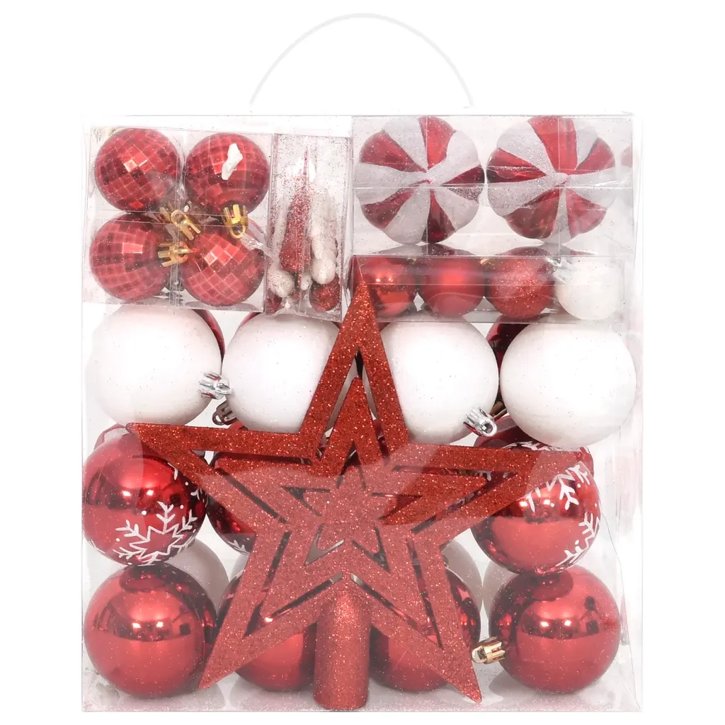 Set Addobbi di Natale 64 pz Rosso e Bianco CFW5599449