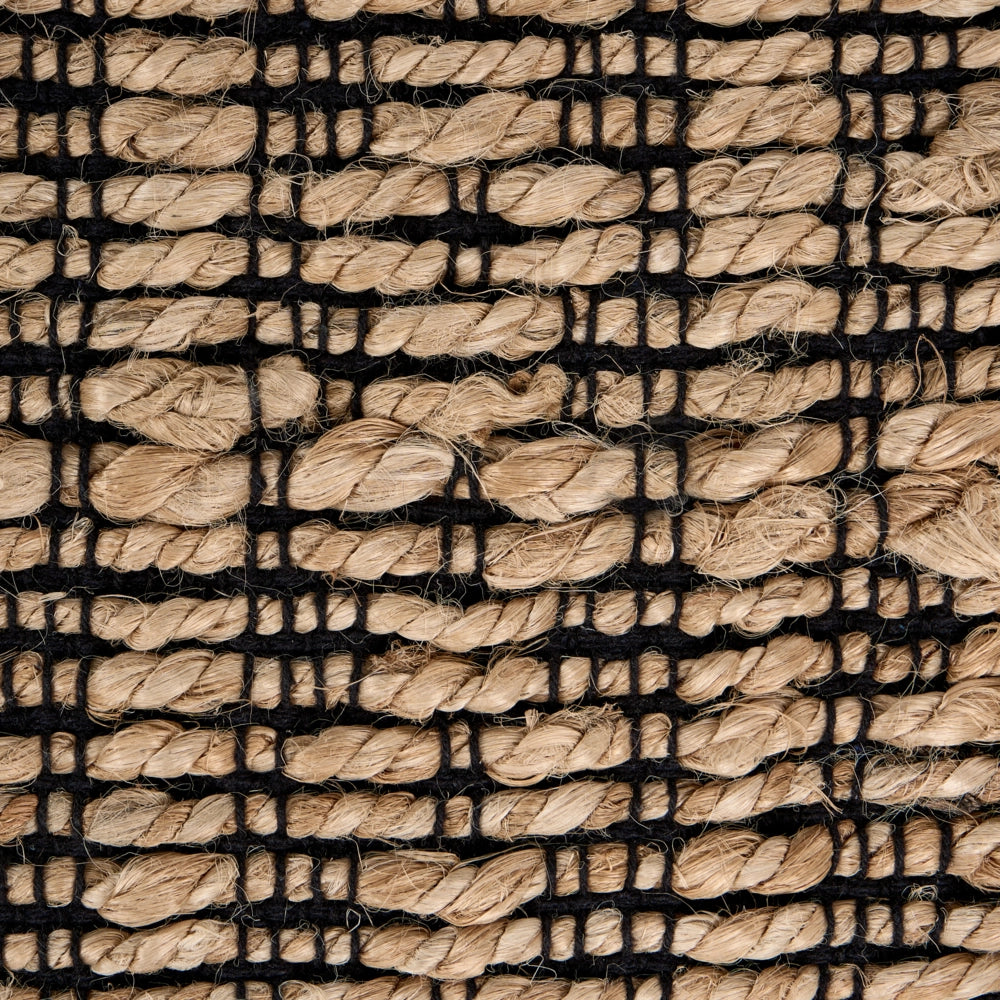Pouf beige in iuta e cotone EPS con imbottitura di palline, pouf quadrato per il soggiorno in stile Boho