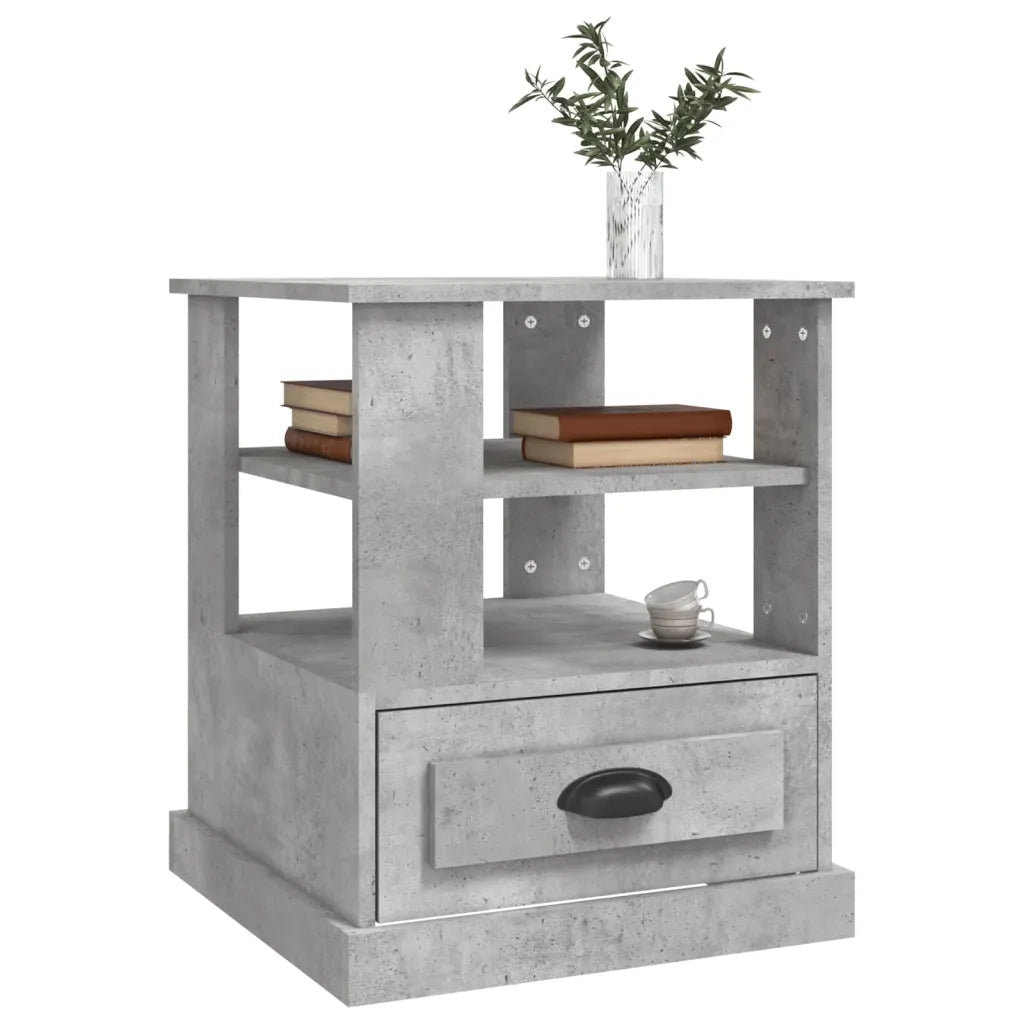 Tavolino Grigio Cemento 50x50x60 cm in Legno Multistrato 816412