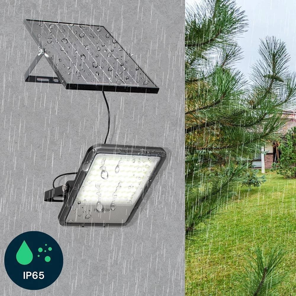 Trade Shop - Faro Solare Led 120 W Ip65 Sensore Crepuscolare Faretto Dimmerabile Telecomando -