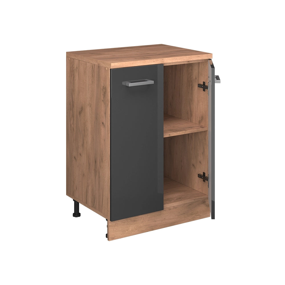 Mobile per mansarda Rion Antracite lucido/Rovere dorato 60 x 83.8 cm senza inclinazione con 2 ante Vicco