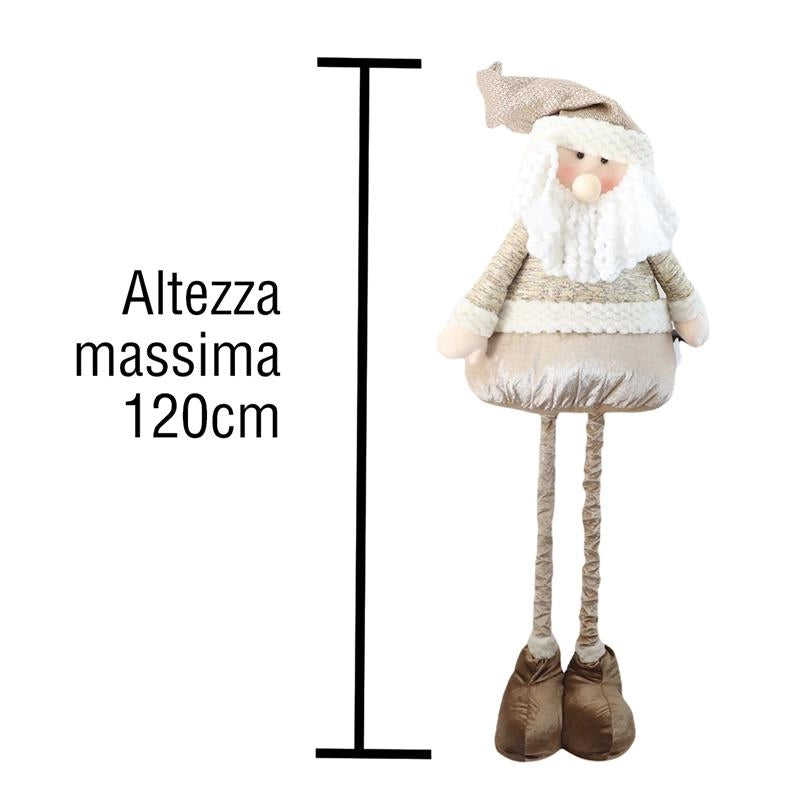 GOLD CHRISTMAS BABBO NATALE CON GAMBE ALLUNGABILI H120 CM  USATO COME NUOVO