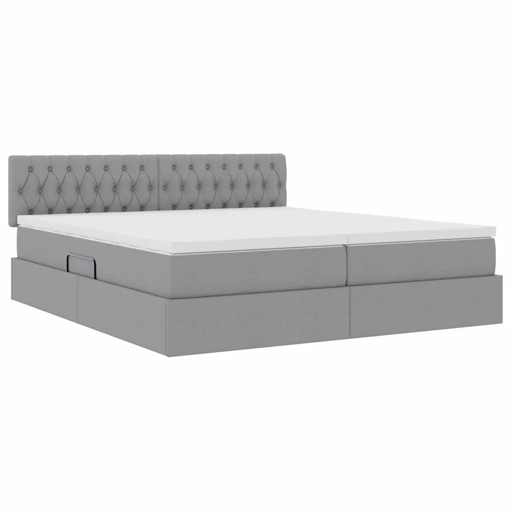 Letto con Contenitore con materasso Grigio chiaro 180 x 200 cm 3370937