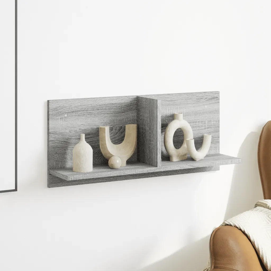 Mobile a Parete 70x16,5x30cm Grigio Sonoma in Legno Multistrato