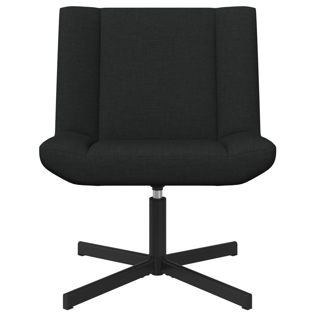 Sedia Girevole Nera Tessuto, Metallo Standard Girevole