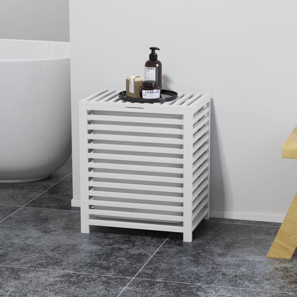 Cesto per Biancheria in Bamb¨´ ¨C zephmum ¨C Bianco 50x36x60 cm
