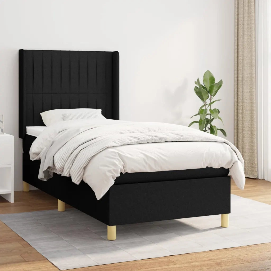 Giroletto a Molle con Materasso Nero 80x200 cm inTessuto