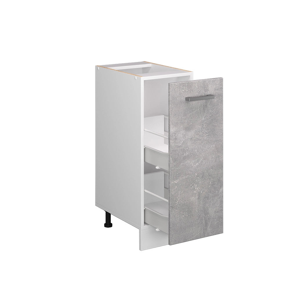 Armadio cucina dispensa alto R-Line Calcestruzzo/Bianco 30 cm senza piano di lavoro Vicco