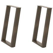 Set di 2 gambe per tavolo da pranzo a forma di U 60 x 73 cm robuste e stabili design moderno in acciaio naturale 02_0057071