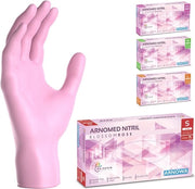 Manici di protezione da getto unico, colore rosa, 200 pezzi per confezione, senza polvere, manici di gomma senza lattosio, disponibili in S, M, L e XL