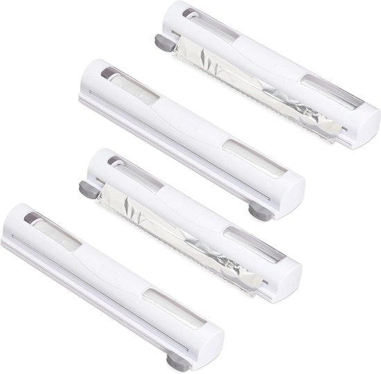Set di 4 taglieri magnetici per pellicole - pellicola di conservazione & pellicola di alluminio - 5x37x8 cm - bianco per cucina
