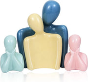 Famiglia di Quattro Sculture in Ceramica - Decorazione Elegante per la Casa - Accento di Stanza Eccellente - 4 Pezzi - Ceramica