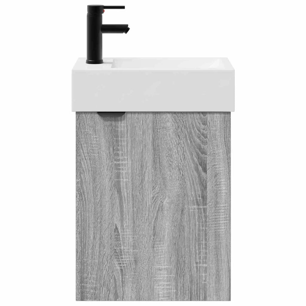 Mobile bagno con rubinetto Sonoma grigio 45,5 x 22,5 x 84 cm 889430
