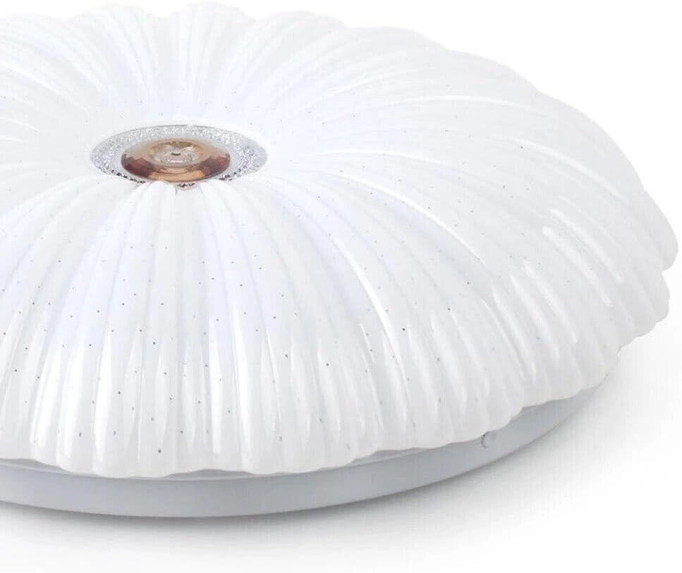 Plafoniera LED Soffitto 46W con Effetto Stellato, 3680 Lumen, 3 Tonalità di Luce (3000K/4000K/6500K), Bluetooth e Telecomando, Design Moderno in Alluminio e PVC, Ø48 cm