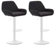 Set 2 Sgabelli Braga in tessuto nero,bianco