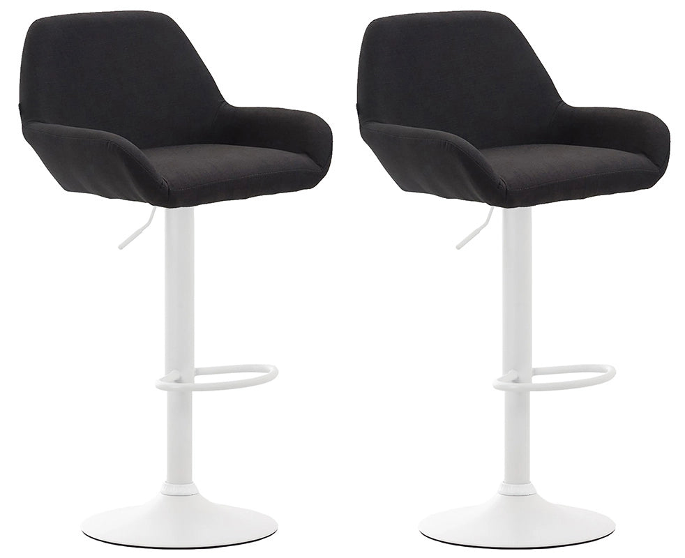 Set 2 Sgabelli Braga in tessuto nero,bianco