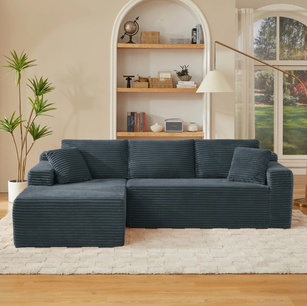 Divano angolare modulabile 252,5x163x65 cm grigio scuro, memory foam, tessuto