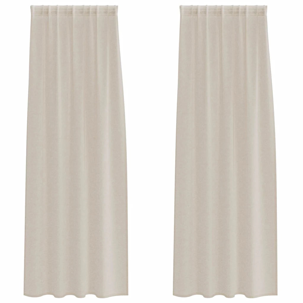 Tenda in Velo con tende 2 pcs Sabbia 260 x 140 cm Poliestere 4108021