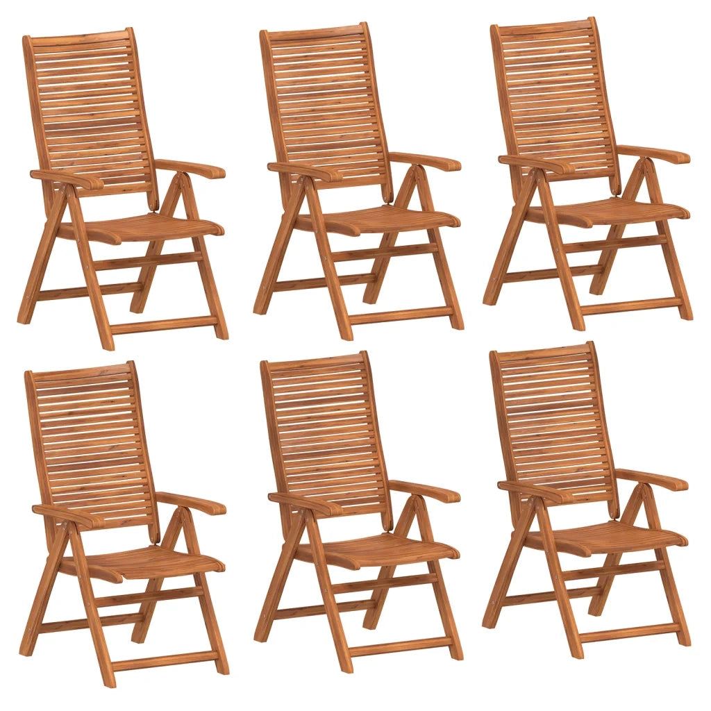 vidaXL Sedie Giardino Reclinabili 6pz 56x72x107 Legno Massello Acacia