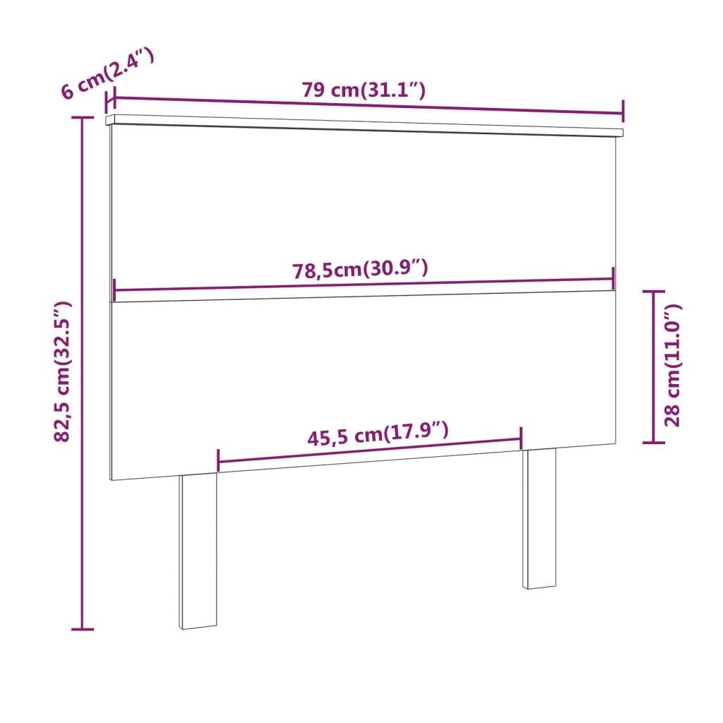 Testiera per Letto ambra 79x6x82,5 cm in Legno Massello di Pino