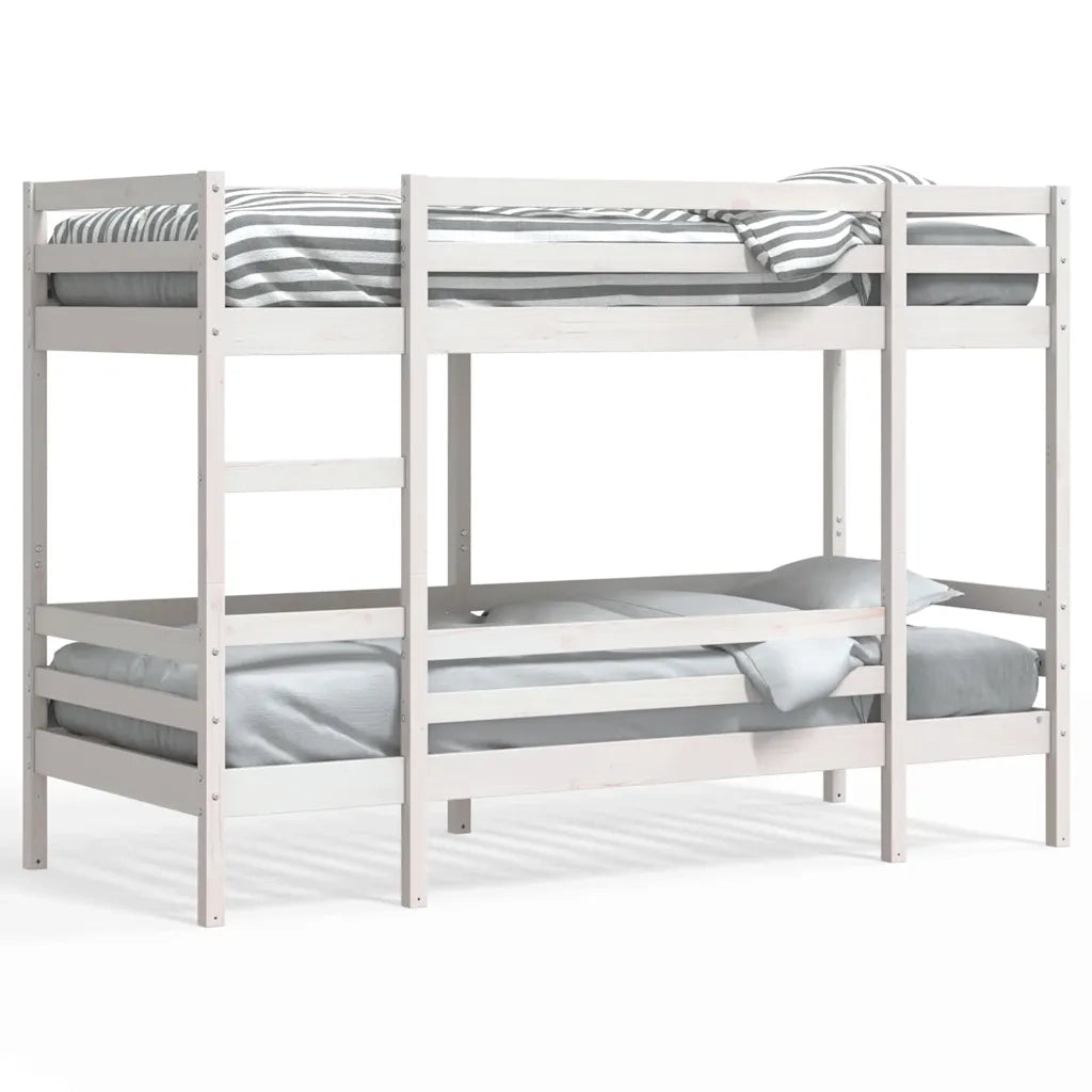 Letto a Castello senza Materasso Bianco 90x190cm Massello Pino 3284222