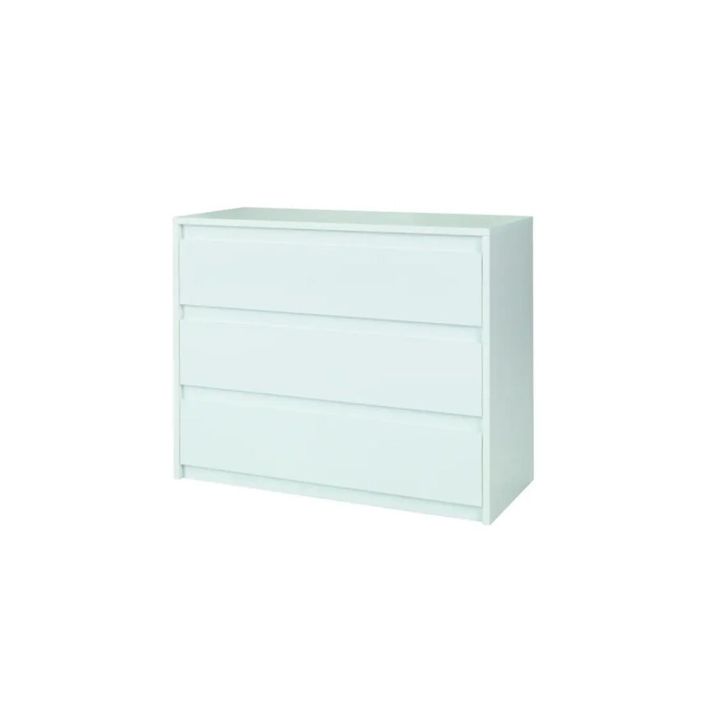 Set camera VERONA: Letto con contenitore 180x200 cm, comò con 3 cassetti, comodini, armadio a 4 ante, bianco lucido