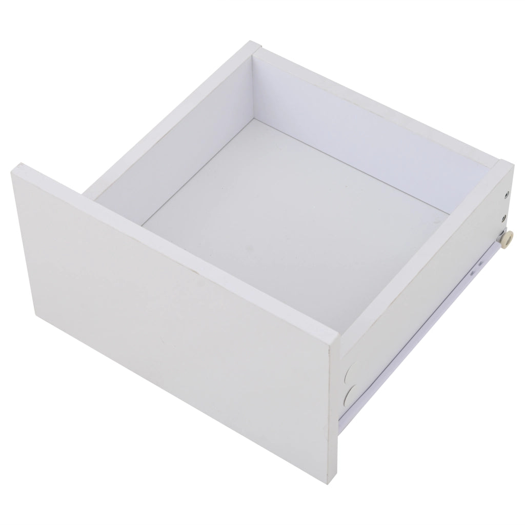 TAVOLINO DA SALOTTO 70x70x40 cm Bianco Lucido con 4 Cassetti e LED