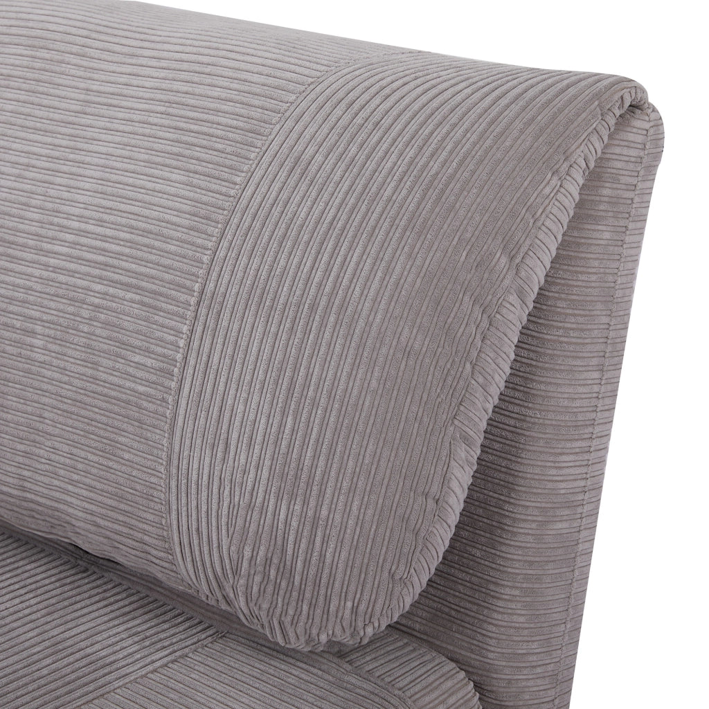 Poltrona Letto Reclinabile 2 in 1 con Seduta Extra-Large 82x89x 83 cm in Tessuto Effetto Velluto Grigio