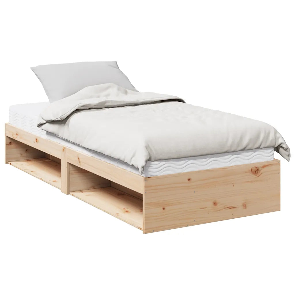 Divano Letto con Materasso 80x200 cm in Legno Massello di Pino 3324598