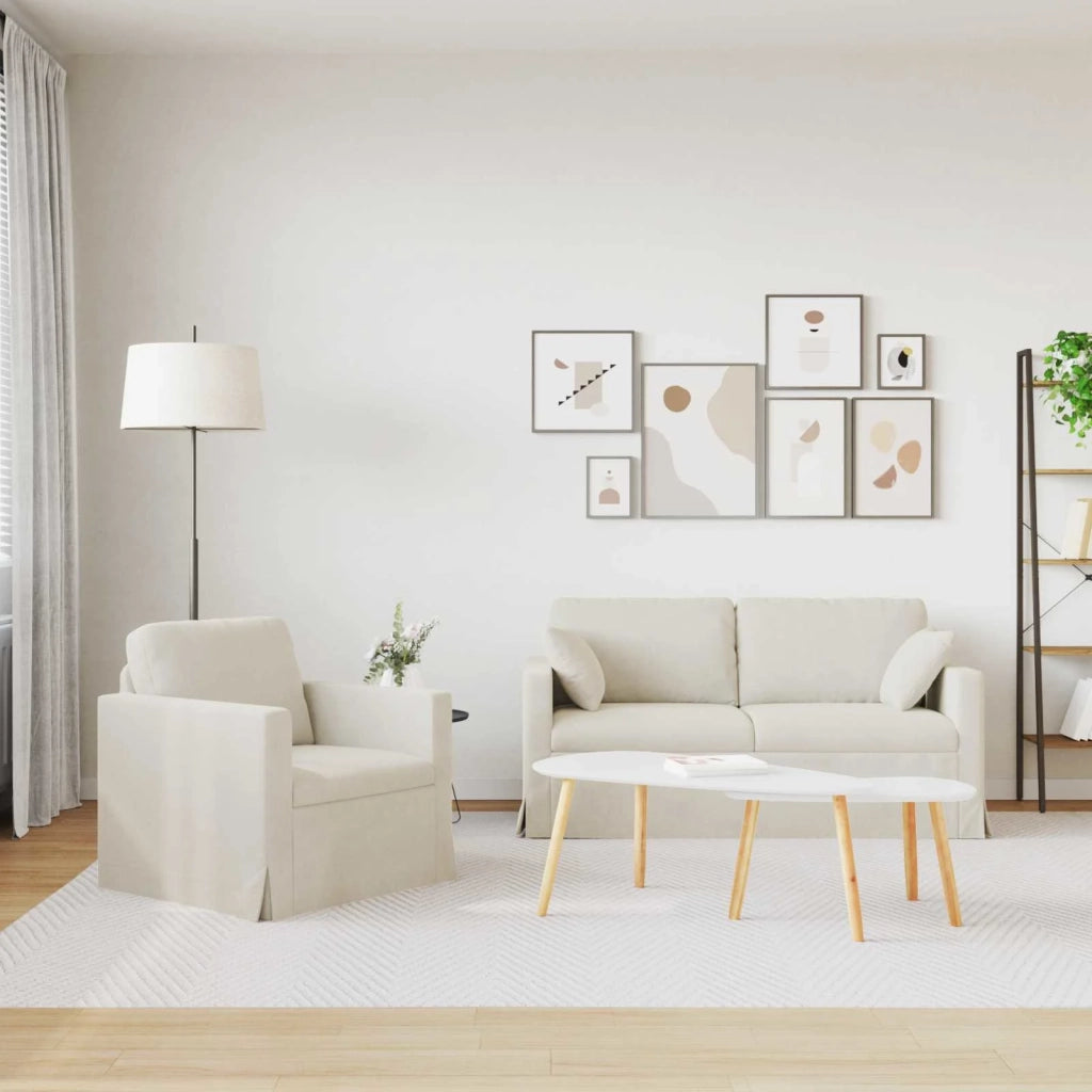Set di divani 2 pcs Crema 158 x 78 x 80 cm Velluto 3407558